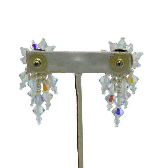 Handcrafted Beaded Faux Pearl Pierced Earrings - Picture 4 of 6